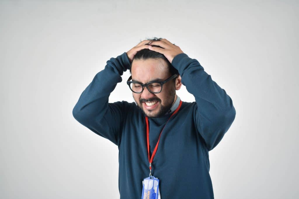 Stressed out man with beard