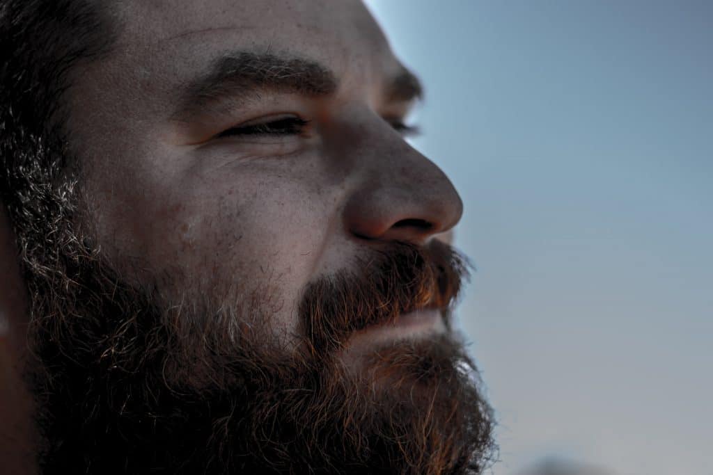 Man with beard close up