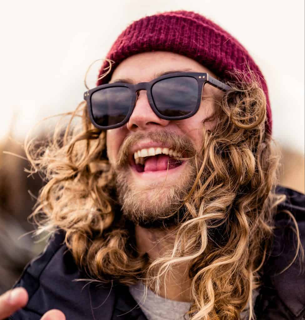 Happy hipster with beard