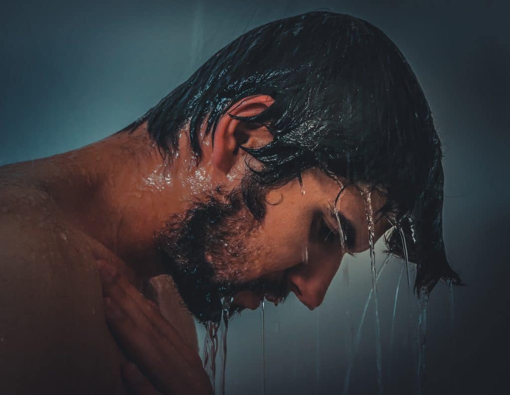 Man in shower